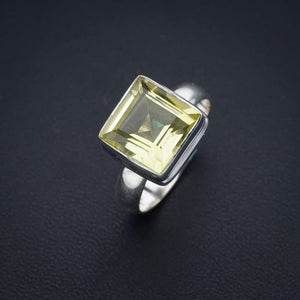 StarGems® Natural Green Amethyst Handmade 925 Sterling Silver Ring 7.5 F0336