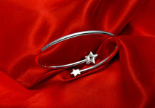 StarGems® Opening Star Handmade 999 Sterling Silver Bangle Cuff Bracelet For Women Cb0096