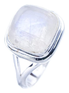 StarGems® Natural Moonstone Handmade 925 Sterling Silver Ring 6 F0786