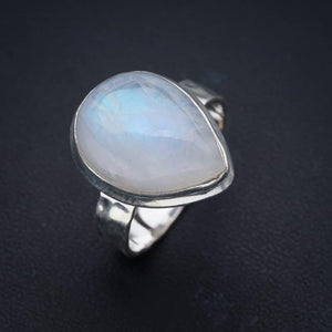 StarGems  Natural Moonstone Handmade 925 Sterling Silver Ring 9 F0616