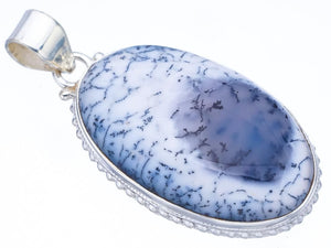 StarGems® Natural Dendritic Opal Handmade 925 Sterling Silver Pendant 2" F3802