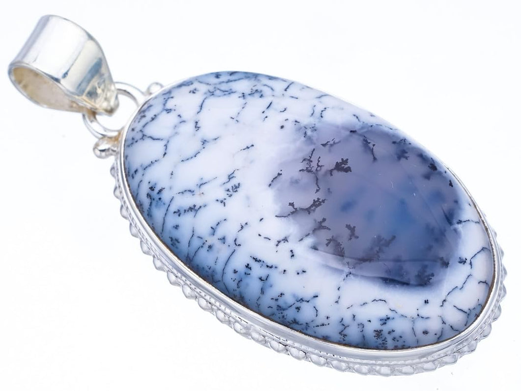 StarGems® Natural Dendritic Opal Handmade 925 Sterling Silver Pendant 2