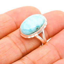 StarGems  Natural Larimar Handmade 925 Sterling Silver Ring 8 F0211