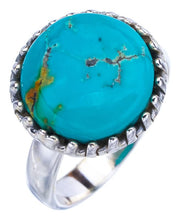 StarGems  Natural Turquoise Handmade 925 Sterling Silver Ring 7.25 F2365