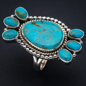 StarGems  Natural Turquoise Handmade 925 Sterling Silver Ring 8.75 F0450