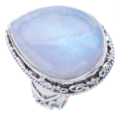 StarGems® Natural Moonstone Handmade 925 Sterling Silver Ring 5.75 F0750