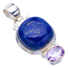 StarGems® Natural Lapis Lazuli AmethystHandmade 925 Sterling Silver Pendant 1.25" F5386