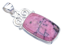 StarGems  Natural Rhodonite Handmade 925 Sterling Silver Pendant 1.5" F3590