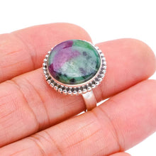 StarGems  Natural Ruby Zoisite Handmade 925 Sterling Silver Ring 8 F1636