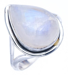 StarGems  Natural Moonstone Handmade 925 Sterling Silver Ring 5 F2762