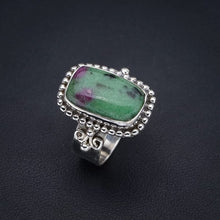 StarGems  Natural Ruby Zoisite Handmade 925 Sterling Silver Ring 8 F1637