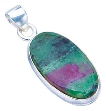 StarGems  Natural Ruby Zoisite Handmade 925 Sterling Silver Pendant 1.25" F4616