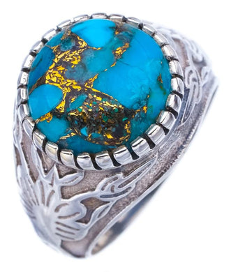 StarGems® Natural Copper Turquoise Handmade 925 Sterling Silver Ring 6.75 F2250