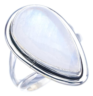 StarGems  Natural Moonstone Handmade 925 Sterling Silver Ring 6.25 F2722