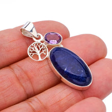 StarGems  Natural Sodalite Amethyst TreeHandmade 925 Sterling Silver Pendant 1.75" F4987