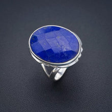 StarGems® Natural Lapis Lazuli Handmade 925 Sterling Silver Ring 8 F0016