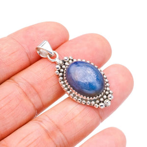 StarGems  Natural Kyanite Handmade 925 Sterling Silver Pendant 1.5" F3510