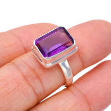 StarGems  Natural Amethyst Handmade 925 Sterling Silver Ring 7.75 F2829