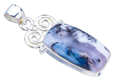 StarGems® Natural Dendritic Opal Handmade 925 Sterling Silver Pendant 1.5