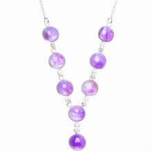 StarGems  Natural Amethyst Handmade Unique 925 Sterling Silver Necklace 17+0.75" Y5504