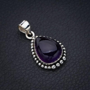 StarGems  Natural Amethyst Handmade 925 Sterling Silver Pendant 1.25" F5346