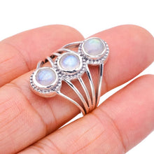 StarGems  Natural Moonstone Handmade 925 Sterling Silver Ring 7.75 F2754