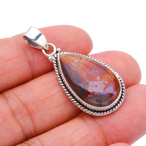 StarGems® Natural Crazy Lace Agate Handmade 925 Sterling Silver Pendant 1.5" F4260