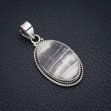 StarGems  Natural Zebra Calcite Handmade 925 Sterling Silver Pendant 1.5" F4562