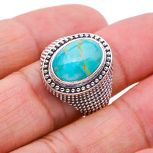 StarGems® Natural Turquoise Handmade 925 Sterling Silver Ring 8.25 F0301