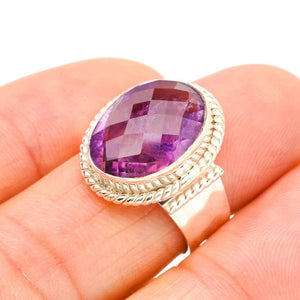 StarGems  Natural Amethyst Handmade 925 Sterling Silver Ring 6.25 E9241