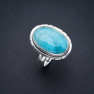 StarGems  Natural Larimar Handmade 925 Sterling Silver Ring 8 F0806