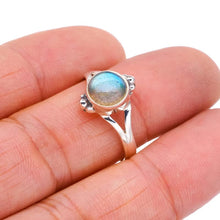 StarGems® Natural Labradorite Handmade 925 Sterling Silver Ring 8.25 F2085