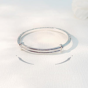 StarGems  Adjustable Carved Rose Handmade 999 Sterling Silver Bangle Bracelet For Women Cb0183