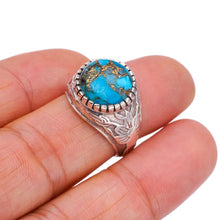 StarGems® Natural Copper Turquoise Handmade 925 Sterling Silver Ring 6.75 F2250