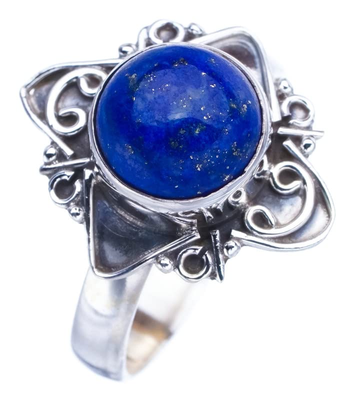 StarGems  Natural Lapis Lazuli Star Handmade 925 Sterling Silver Ring 7.25 F1804