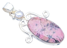 StarGems  Natural Rhodonite River PearlHandmade 925 Sterling Silver Pendant 1.75" F3599