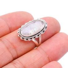 StarGems  Natural Moonstone Handmade 925 Sterling Silver Ring 6.75 F0789