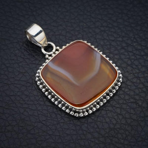 StarGems® Natural Botswana Agate Handmade 925 Sterling Silver Pendant 1.5" F4462