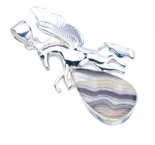 StarGems  Natural Zebra Calcite Horse Handmade 925 Sterling Silver Pendant 1.75" F4564