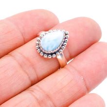 StarGems® Natural Larimar Handmade 925 Sterling Silver Ring 7.25 F0834