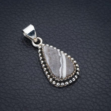 StarGems  Natural Zebra Calcite Handmade 925 Sterling Silver Pendant 1.25" F4563