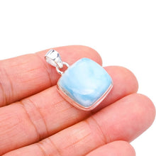 StarGems® Natural Larimar Handmade 925 Sterling Silver Pendant 1" F3497