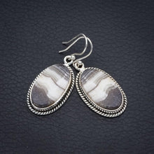 StarGems® Natural Zebra Calcite Handmade 925 Sterling Silver Earrings 1.75" F5526