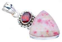 StarGems® Natural Rhodonite GarnetHandmade 925 Sterling Silver Pendant 1.5" F3790