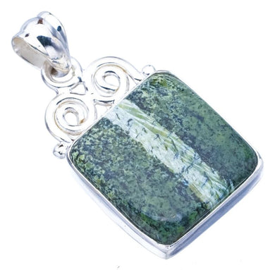 StarGems  Natural Seraphinite Handmade 925 Sterling Silver Pendant 1.5