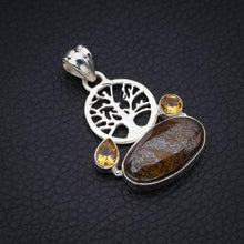 StarGems  Natural Bronzite Citrine TreeHandmade 925 Sterling Silver Pendant 1.5" F5436