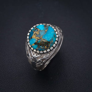 StarGems® Natural Copper Turquoise Handmade 925 Sterling Silver Ring 6.75 F2250