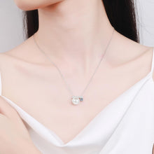 StarGems  10mm River Pearl Minimalist 0.475cttw Moissanite 925 Silver Platinum Plated Necklace 40+5cm NX083