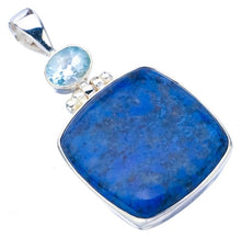 StarGems  Natural Sodalite Blue TopazHandmade 925 Sterling Silver Pendant 1.75" F4985