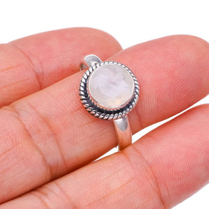 StarGems® Natural Moonstone Handmade 925 Sterling Silver Ring 9.75 F2536